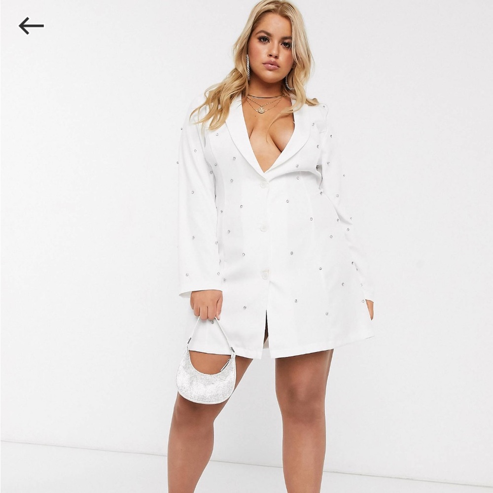 Elegant White Blazer Dress